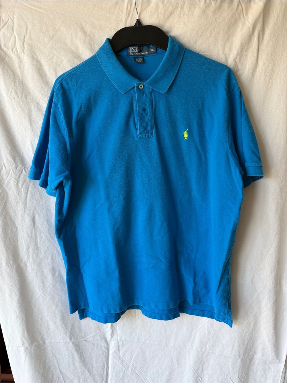 Polo by Ralph Lauren Blue Short-Sleeve Polo with Yellow Logo